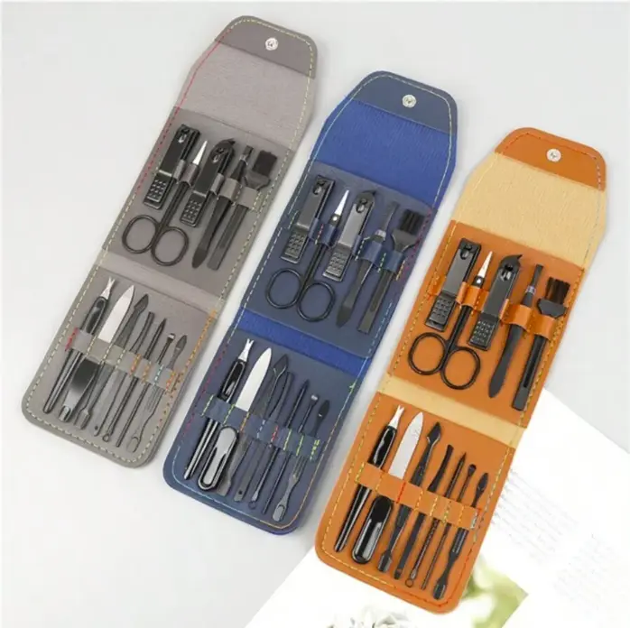 12 Pieces Nail Clipper Manicure & Pedicure Tools (Black)